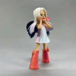 Boa Hancock Angel Wing Statue One Piece - white hair, green eyes, light dress, red boots, angel wings, shocked hands-on-cheeks pose