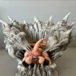 Dragon Ball Majin Buu Display Base Stand: Pink and gray contrast, dynamic battle pose Buu Statue, explosive energy base design.