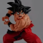 Dragon Ball King Kai Fist Goku Figure: Muscular Fighting Pose with Spiked Black Hair, Intense Expression & Signature Red Pants