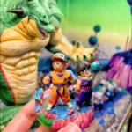 Dragon Ball Krillin & Gohan Mini Figures: Orange & Purple Gi, KULI IN Cap on Colorful Platform