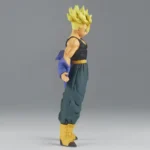 Dragon Ball - Yellow Hair Trunks Figure dynamic pose, sculpted muscles, black tank top, teal pants, yellow boots, detailed vibrant collectible