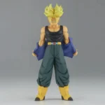 Dragon Ball - Yellow Hair Trunks Figure dynamic pose, spiky hair, black tank top, dark green pants, yellow boots, blue sash, detailed collectible