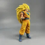 Dragon Ball Z Goku Statue - SSJ3 Goku Yellow Battle Suit Figure with dynamic pose, golden spiky hair, intricate details, and vibrant colors.