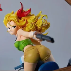 Dragon Ball Z Bad Launch Statue - blonde/red hair, action pose, green/yellow outfit, detailed sculpture