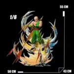 Dragon Ball Z Statue: 1/6 scale Ki Blast Tien Shinhan in dynamic pose, 55cm tall, glowing energy blast, green gi, detailed sculpt.