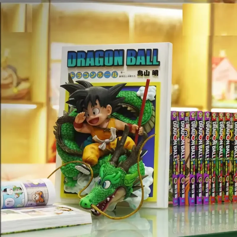 Goku Statue - Kid Goku/green dragon/staff - manga-style detailed sculpture