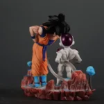 Goku vs Frieza Statue - Dragon Ball Collectible with Muscular Build, Fierce Expressions & Rocky Base in Epic Battle Pose