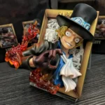 One Piece Sabo Statue – PVC photo frame and fridge magnet, perfect for collectors and fans of One Piece statues and anime.