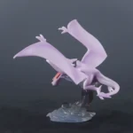 Translucent Purple Pokémon Aerodactyl Statue in Dynamic Flying Pose - Official Collectible Figure with Spread Wings