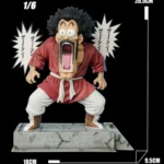 1/6 Satan Statue 20.5CM in red robe, dynamic pose with Japanese text - detailed sculpture, stone base, exaggerated expression